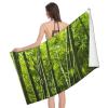Microfiber Beach Towel, 3D Bamboo Forest Pattern, 90 x 180 cm view 1