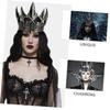 Gothic Silver Crown, Halloween Party, Cosplay Party Crown for Stage view 4