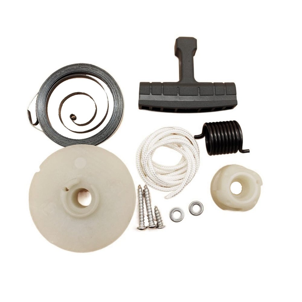 Recoil Starter Pull-Start Pulley, Spring, Hub, Handle and Screw Set for Chainsaws