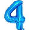 Blue Number 4 Foil Balloon, 101 cm, Birthday Party Decoration view 1