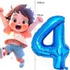 Blue Number 4 Foil Balloon, 101 cm, Birthday Party Decoration view 2