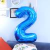 Blue Number 4 Foil Balloon, 101 cm, Birthday Party Decoration view 3