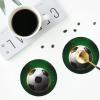 Football Coasters for Drinks, Set of 4, Absorbent, Heat-Resistant PU Leather, Non-Slip Round Cup Coasters view 3