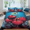 TMMDH Cherry Bedding Set 200x200 cm, Silky-Surface Microfiber, Wrinkle-Resistant Duvet Cover with Zipper, 2 Pillowcases 80x80 cm, for Allergy Sufferers view 1