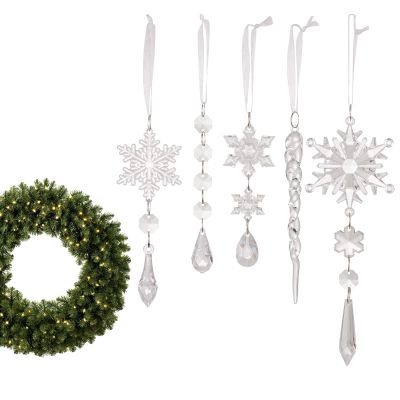Snowflake Ornaments, Set of 5