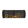 AMINNU Musical Note Guitar Cylinder Pencil Case, Durable Student Pencil Pouch with Zipper, White, One Size view 2