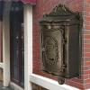ZWQXZX Vintage Wall-Mounted Mailbox, Lockable, Bronze view 3
