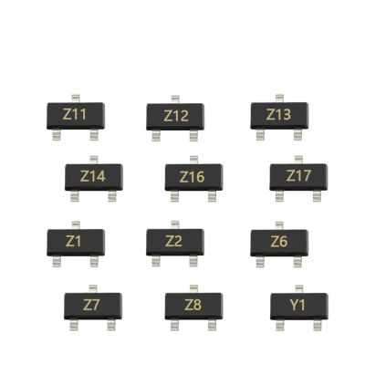PQYSMVVG 100pcs SMD BZX84C4v7 BZX84C5v1 Screen Printing Z1/Z2 Package SOT-23 Transistor 4.7V 5.1V BZX84C7v5 BZX84C8v2 BZX84C9v1 BZX84C11v (BZX84C5v1 Z2)