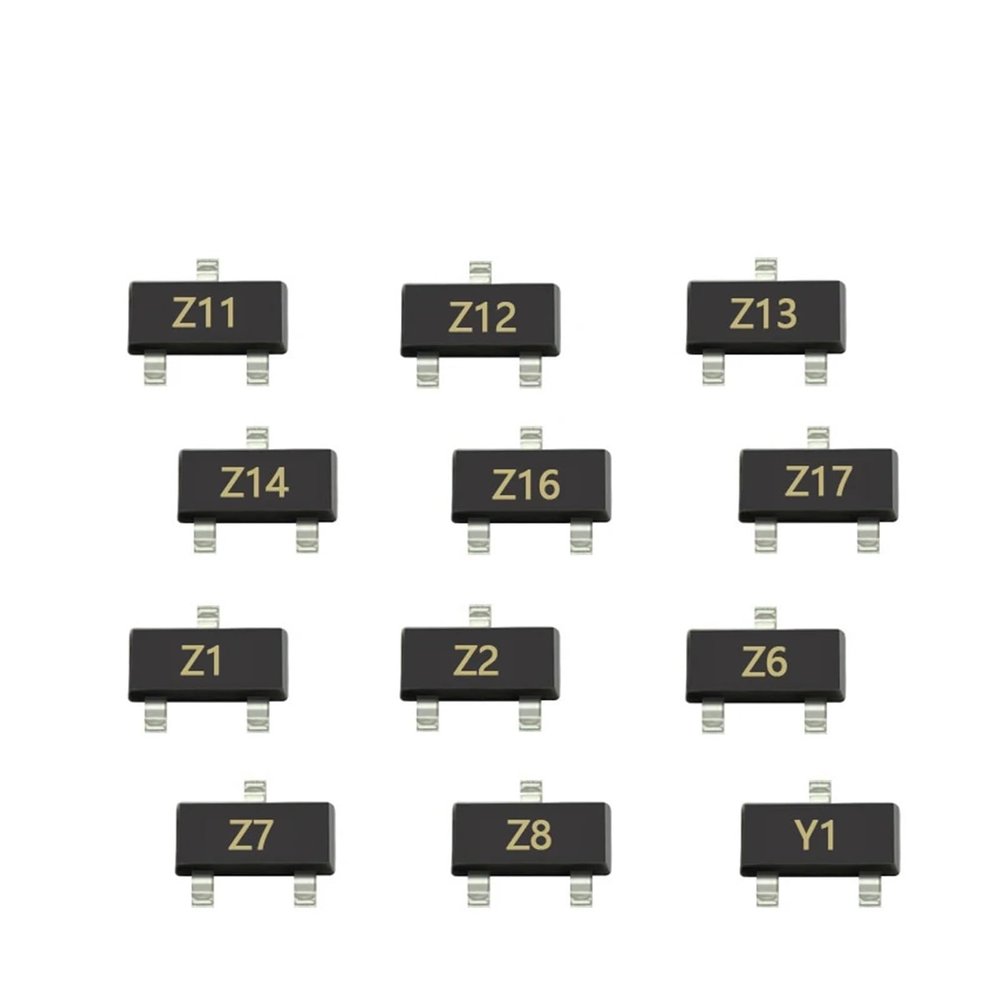 PQYSMVVG 100pcs SMD BZX84C4v7 BZX84C5v1 Screen Printing Z1/Z2 Package SOT-23 Transistor 4.7V 5.1V BZX84C7v5 BZX84C8v2 BZX84C9v1 BZX84C11v (BZX84C5v1 Z2)