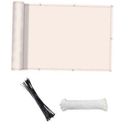 YGLONG Balcony Privacy Screen, 24-Piece, Beige, 3 x 0.9 m