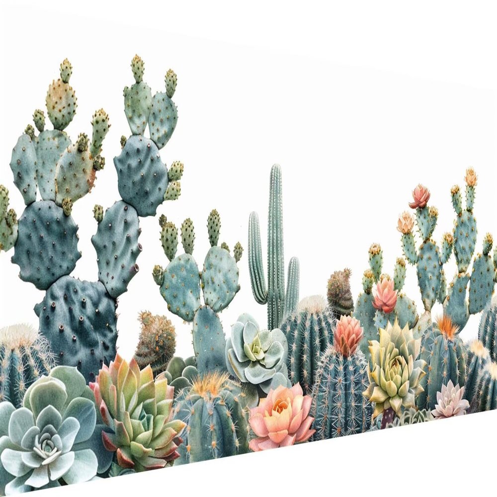 Large Paint by Numbers Kit for Adults, 100 x 200 cm, Succulents, DIY Craft Set with Brushes and Acrylic Paint, Unframed
