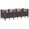 LLEZKBR Home & Garden Garden Planter with Stakes, Brown, 123.5 x 43.5 x 43.5 cm, PP view 4