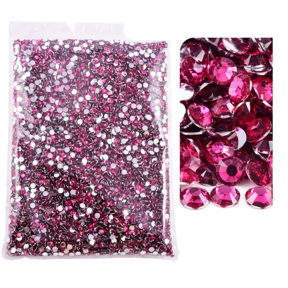 LYHYDMA Resin Flatback Rhinestones, Silver Back, Non-Hotfix, Bulk Pack, 18 Dk Rose, 4 mm SS16, 25,000 Pieces