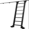 Mobile Library Ladder Rail Hardware Kit, Black Steel (Ladder Not Included) view 1