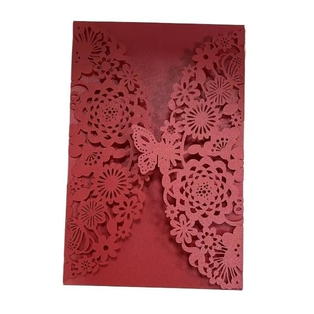 HESHUYAN Wedding Invitations, 10-Pack, Red