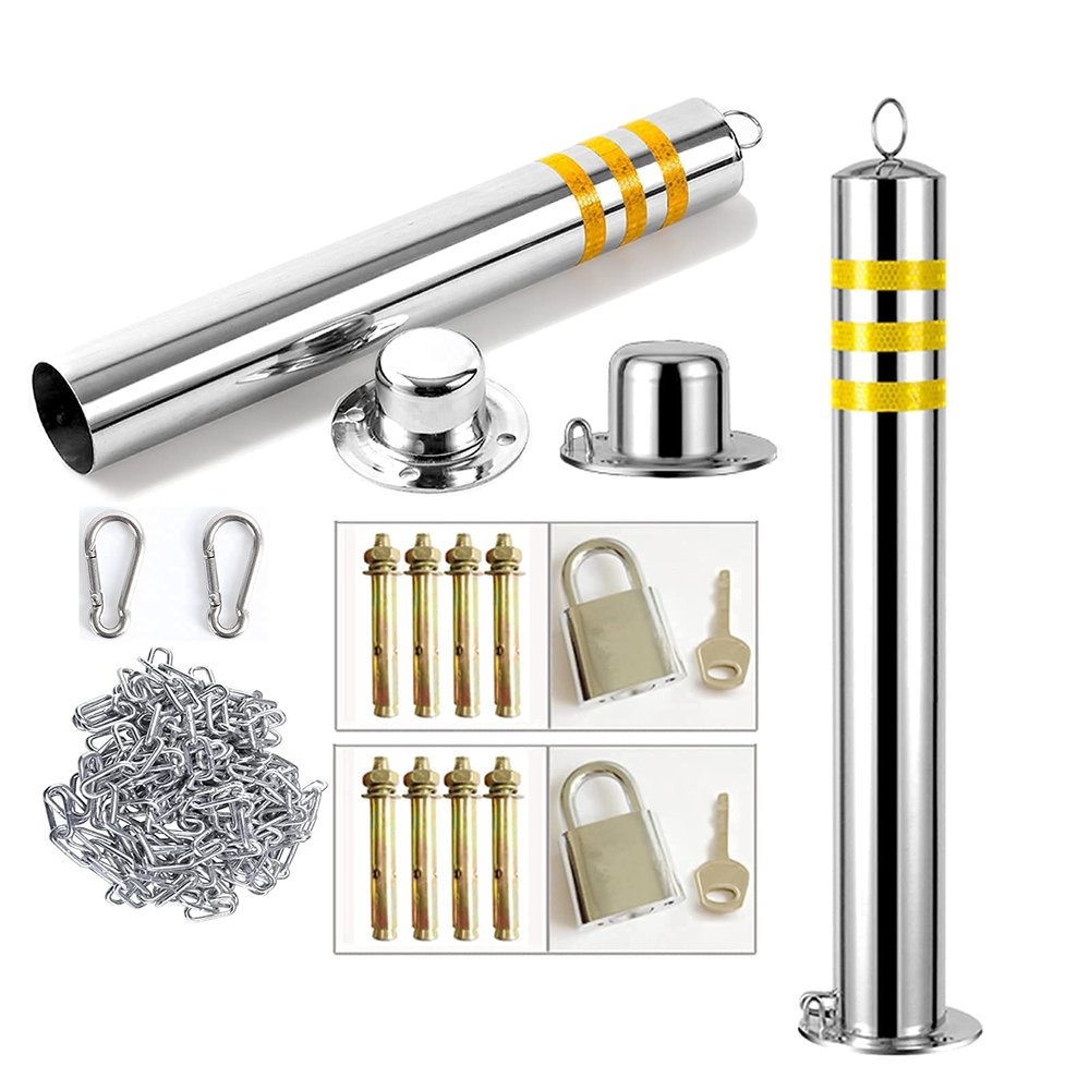 JDSHFEN Stainless Steel Parking Barrier Posts, 2-Pack