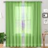 Sheer Curtain 190 x 230 cm, Linen Look, Soft Green view 1