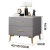 Weier Nightstand with 2 Drawers and Gold-Tone Metal Legs, Gray view 2