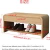 FDQAMLKX Shoe Storage Bench with Drawer, Solid Wood Shoe Rack Bench for Entryway, 2-Tier Space-Saving Organizer for Hallway and Living Room view 2