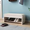 FDQAMLKX Shoe Storage Bench with Drawer, Solid Wood Shoe Rack Bench for Entryway, 2-Tier Space-Saving Organizer for Hallway and Living Room view 3