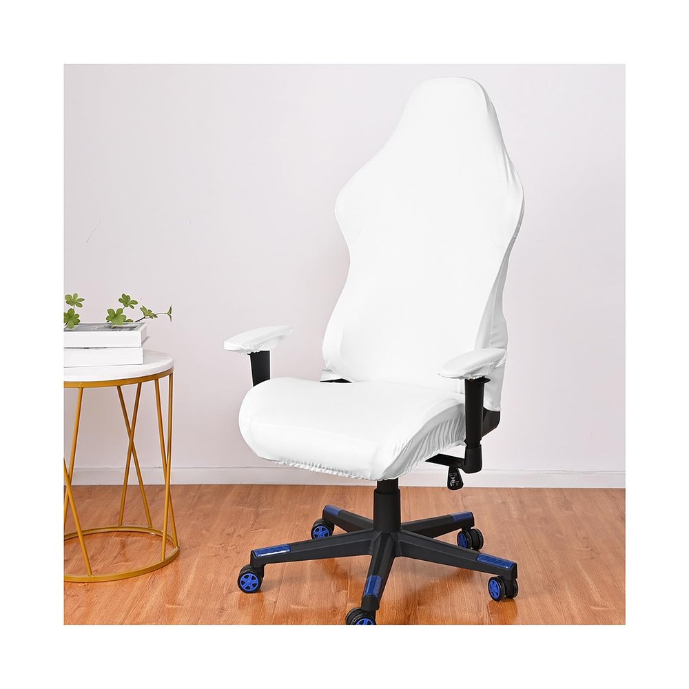 Mswborml PU Gaming Chair Cover, Waterproof and Scratch-Resistant, Removable Universal Cover for Office and Racing Chairs, 2-Piece