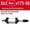 SUJ Pneumatic Cylinder, 80 mm Bore, Double-Acting, 0–300 mm Adjustable Stroke, 1 pc (Stroke 175–50) view 2