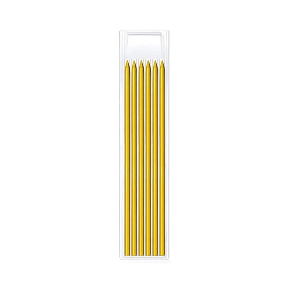 HEXHUASR Solid Carpenter Pencil Set, Mechanical Pencil for Woodworking, 3 Colors, Refill Pack, Construction Marking Tool (Yellow Refill)