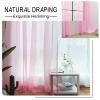 GAIFNAG Natural Linen-Texture Sheer Curtain 50 x 90 cm, Heat Protection, Size and Color Options, Pink view 4