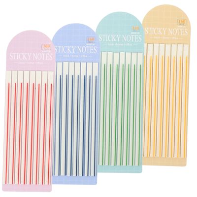 Adhesive Reading Markers, 4 Books, PET Transparent Text Highlighter Strips