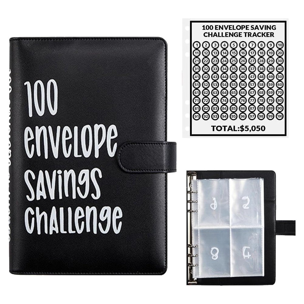 YJWZ 100-Envelope Saving Challenge Budget Binder, A5 Household Planner