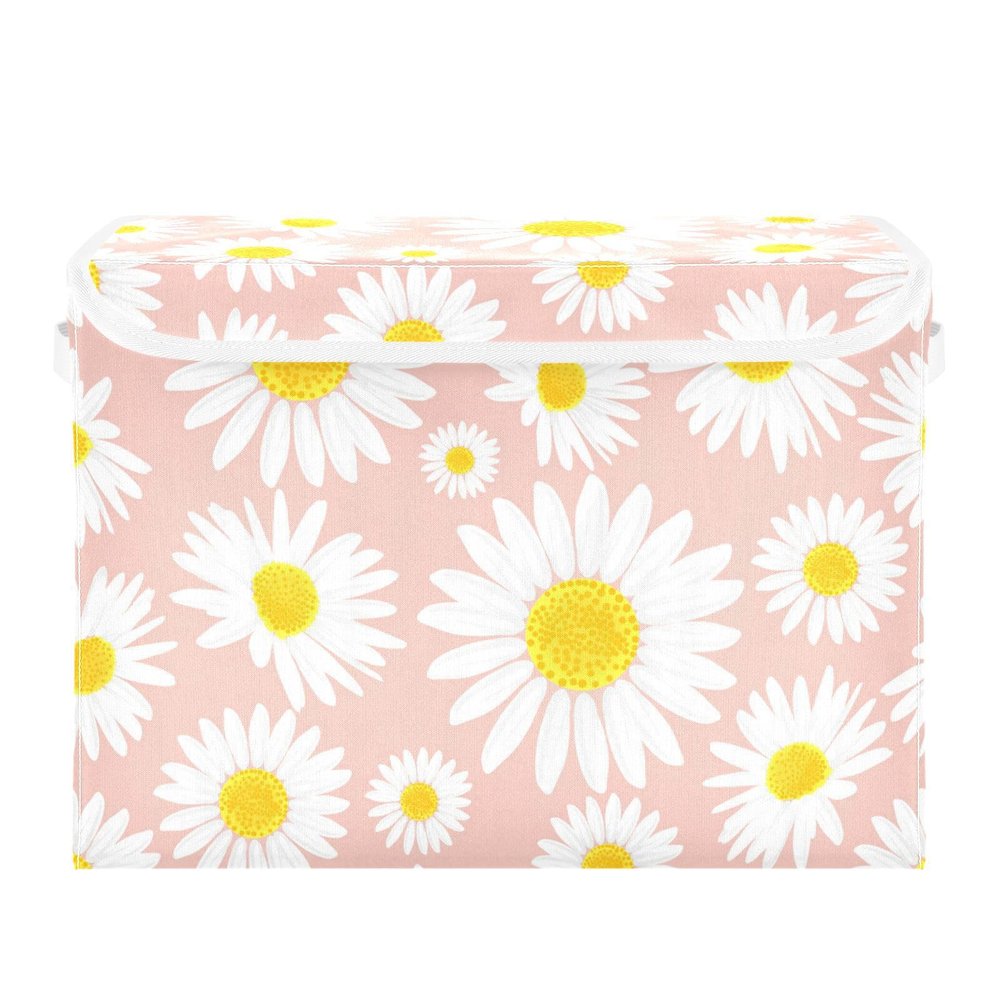 Yopersonalizes 42-Inch Daisy Storage Cube with Lid and Handles