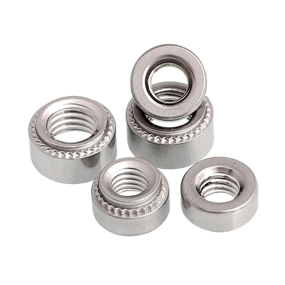 10-Pc. M2–M8 304/A2 Stainless Steel CLS Press-Fit Rivet Nuts, 0.8–3.2 mm Sheet