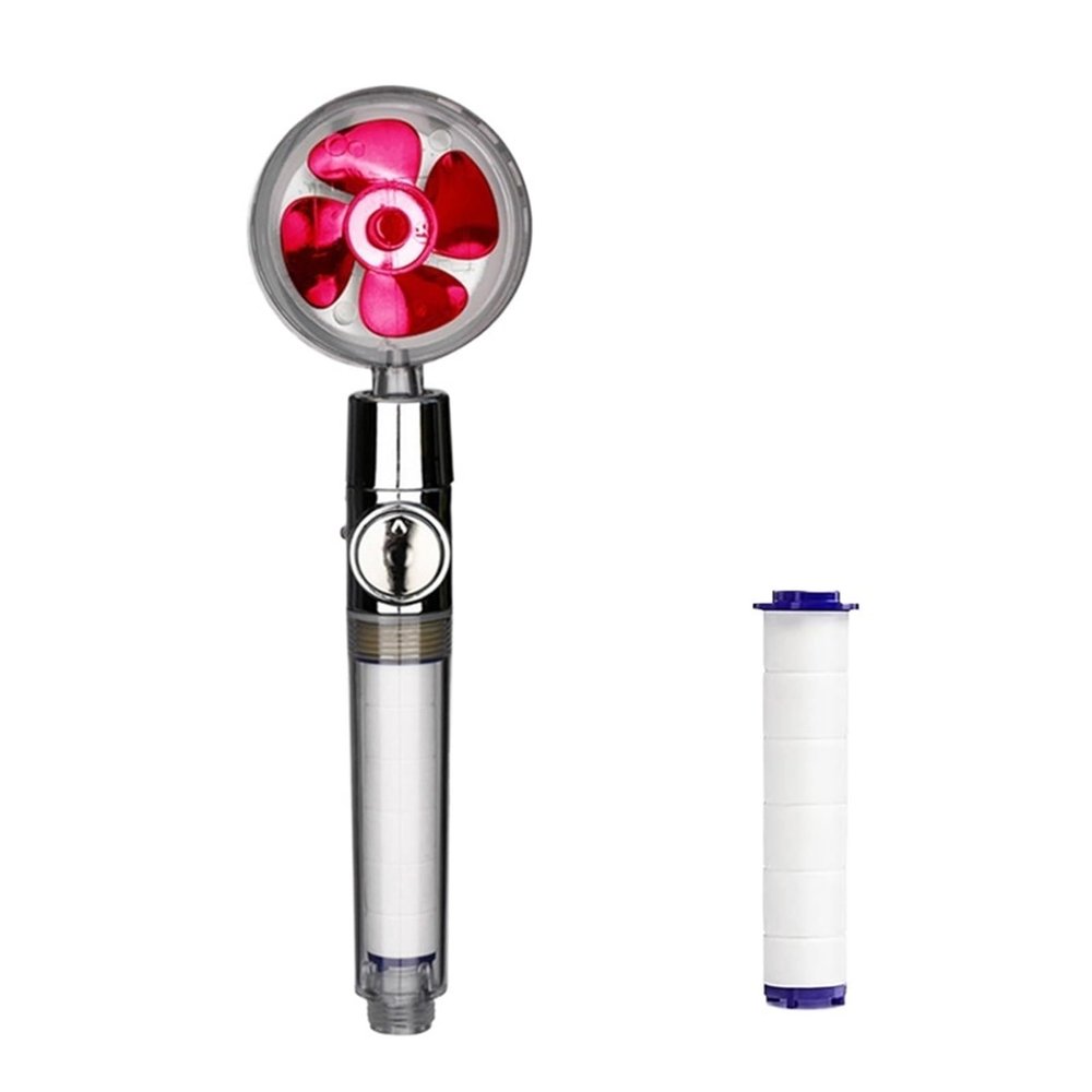 WENH Turbo Fan Handheld Showerhead, Water-Saving, High-Pressure, Red