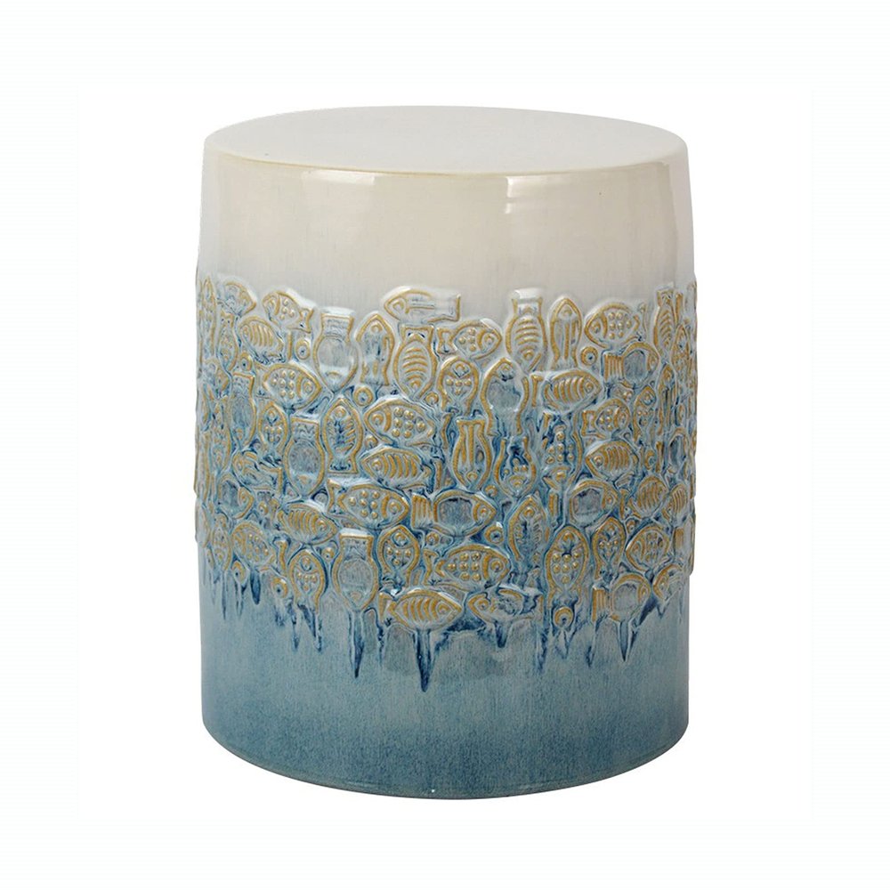ZoRHac Ceramic Drum Stool, Indoor and Outdoor Decor