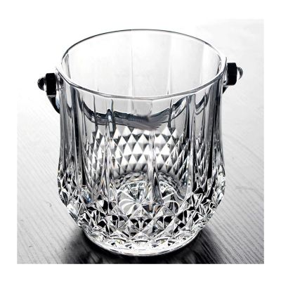 FAJNUZI2024 Transparent Glass Ice Bucket with Handles, 1 L