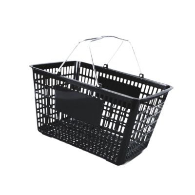 Handheld Shopping Basket with Handles, Reusable, Sturdy, Black