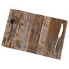 Brown Wooden Placemats for Dining Table, Washable, 6-Piece Set view 1