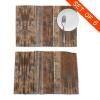 Brown Wooden Placemats for Dining Table, Washable, 6-Piece Set view 2