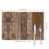 Brown Wooden Placemats for Dining Table, Washable, 6-Piece Set view 3