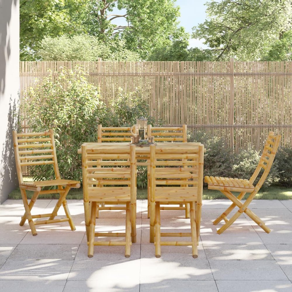 Brokky Set of 6 Folding Bamboo Garden Chairs, 43 x 54 x 88 cm