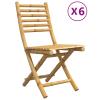 Brokky Set of 6 Folding Bamboo Garden Chairs, 43 x 54 x 88 cm view 2
