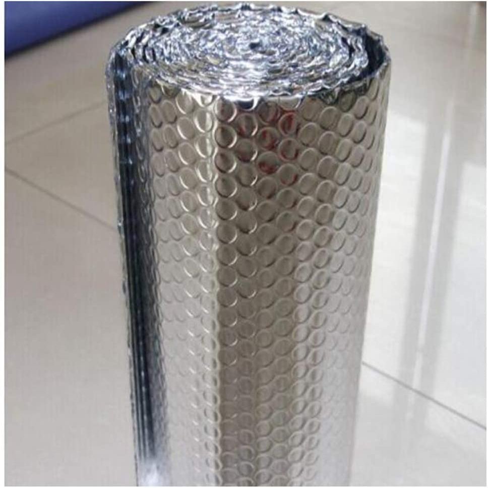 Aluminum Bubble Foil Insulation, Self-Adhesive Heat-Reflective Vapor Barrier Film, Garage Door Insulation Kit (Size: 1 x 30)