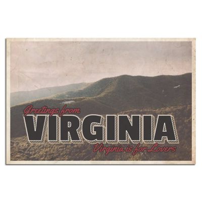 Virginia Vintage Metal Sign, Travel Decor, 14 x 20 cm