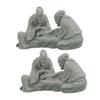 CIYODO Chinese Elder Figurines in Sandstone, Zen Style, 2-Piece Set view 1