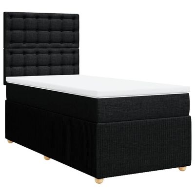 vidaXL Box Spring Bed with Mattress Black 80x200 cm Fabric