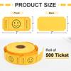 L LIKED Raffle Tickets, 2.5 x 5.1 cm, Smile, Yellow, Single Roll, 500 Count view 2