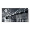DEQORI Glass Wall Clock | Vertical 60 x 30 cm | Moon over Manhattan | XXL Design Clock view 1