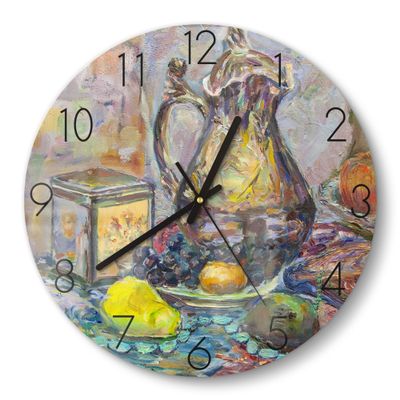 DEQORI Glass Wall Clock, Round, 30 cm, Still Life Shine Design
