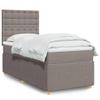 vidaXL Box Spring Bed with Mattress Taupe 90 x 200 cm Fabric view 2