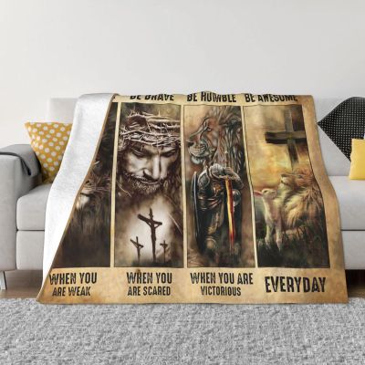 Christian Jesus Throw Blanket, Soft Fleece Flannel